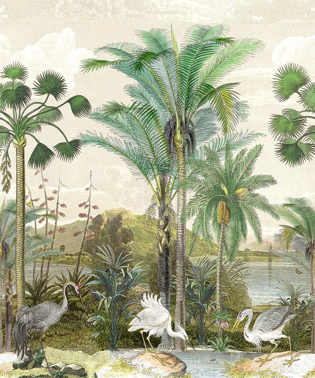 South Asian Subcontinent Mural, Beige
