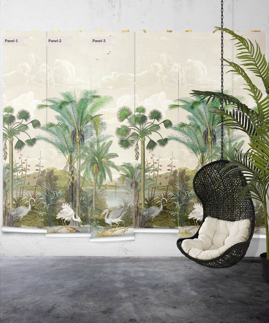 South Asian Subcontinent Mural, Beige