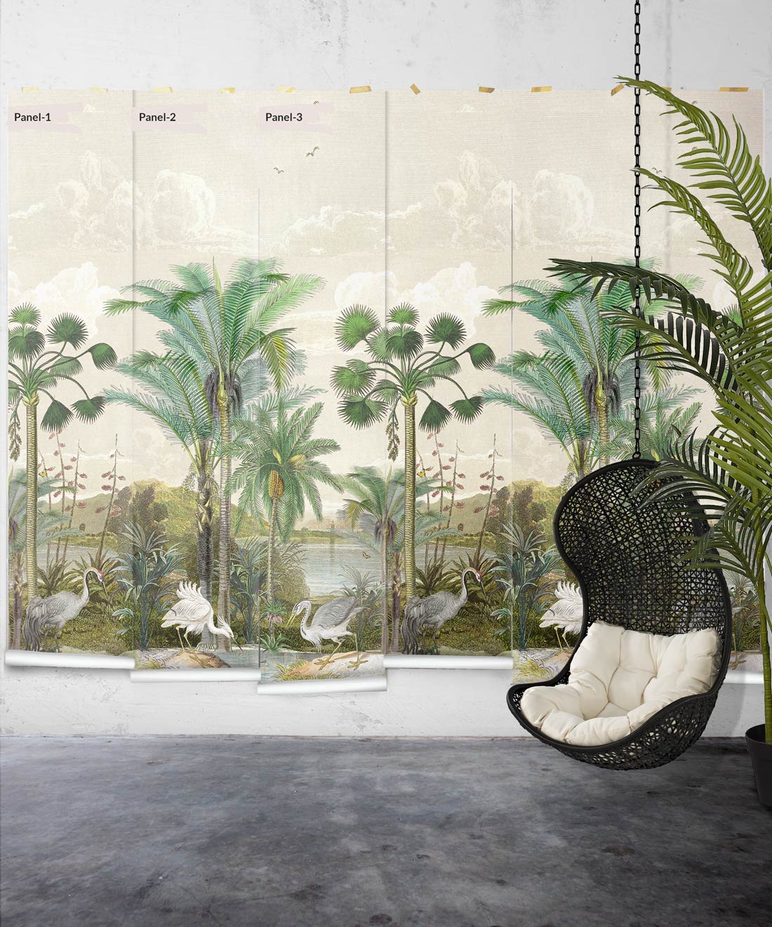 South Asian Subcontinent Mural, Beige