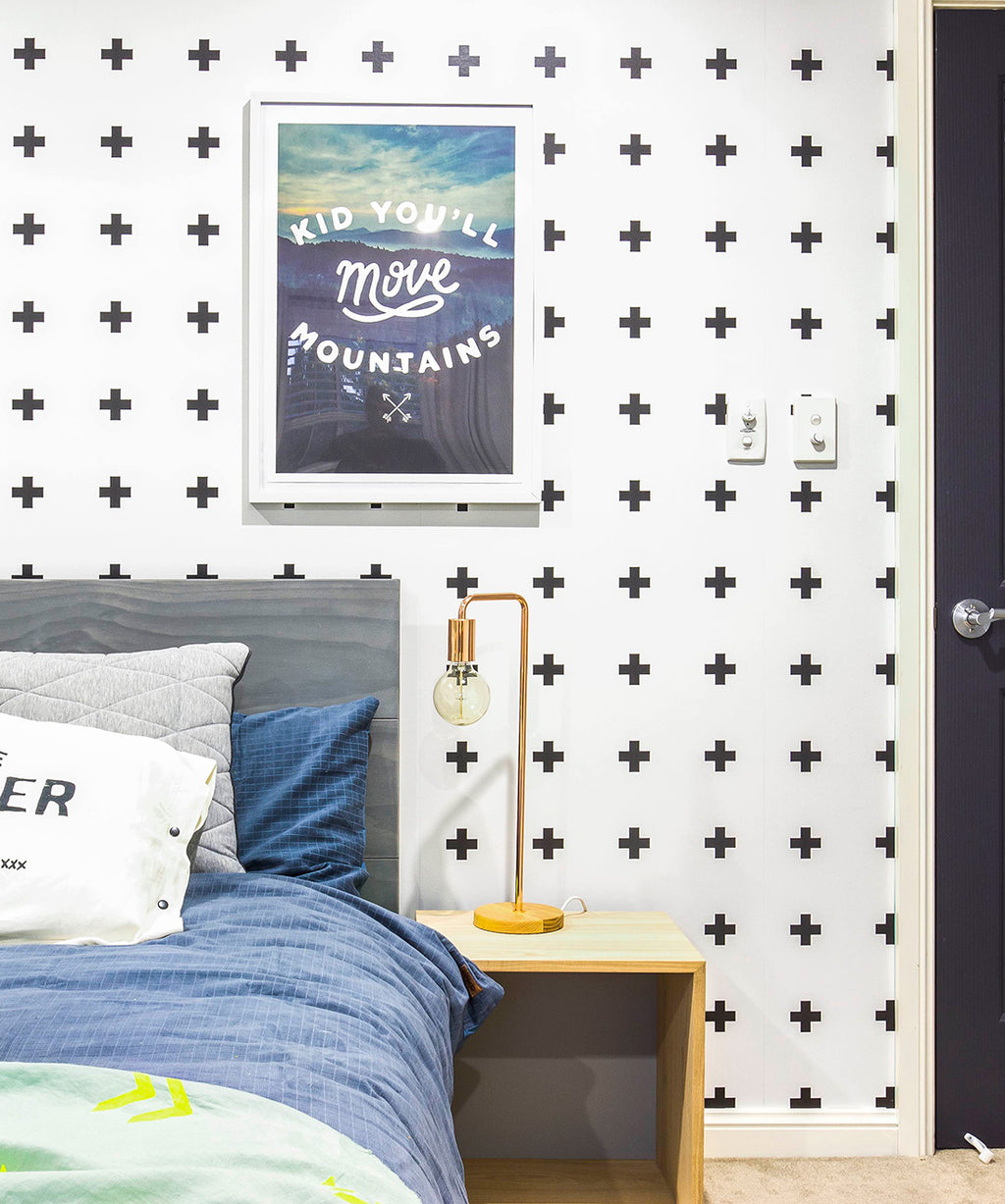 Plus Sign Wallpaper, Black