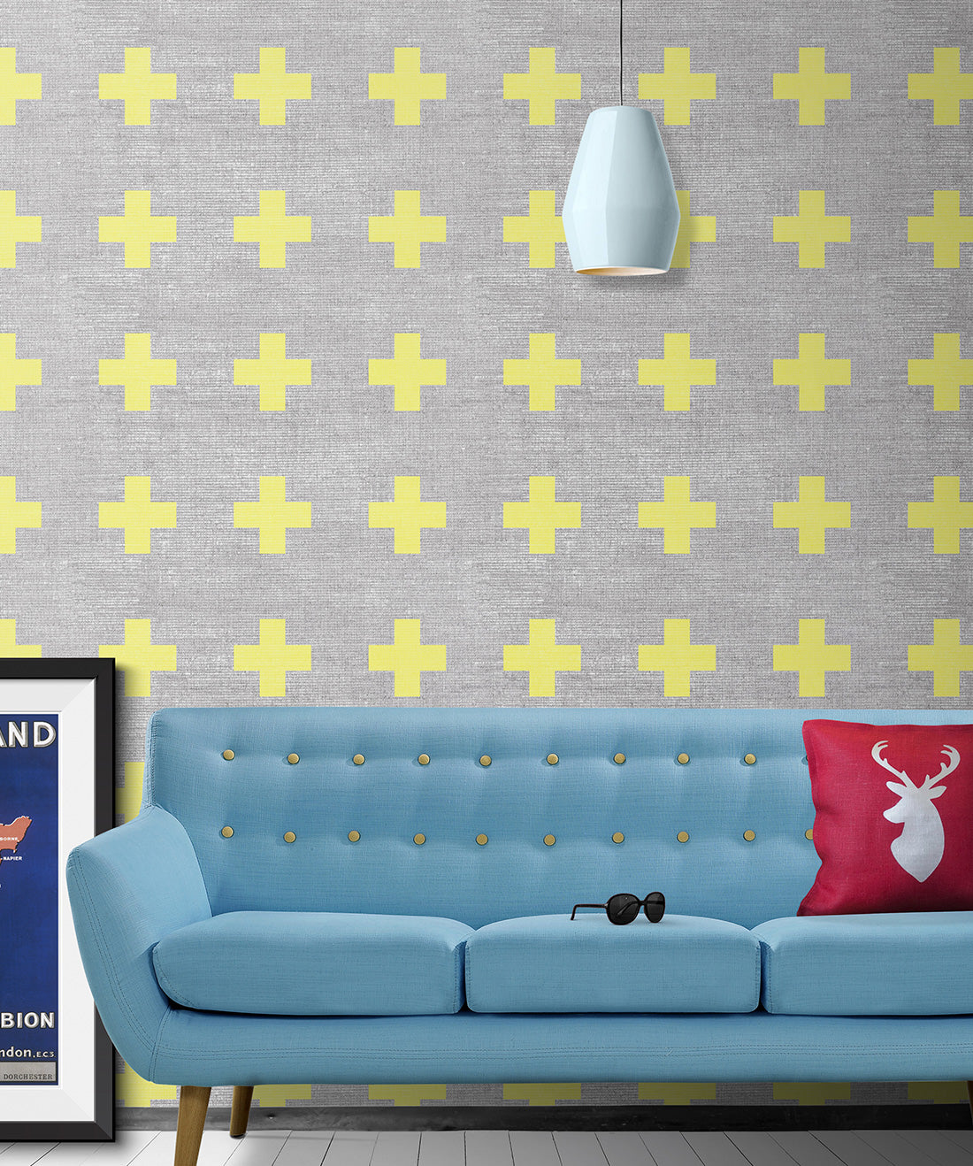 Swiss Linen Wallpaper, Yellow