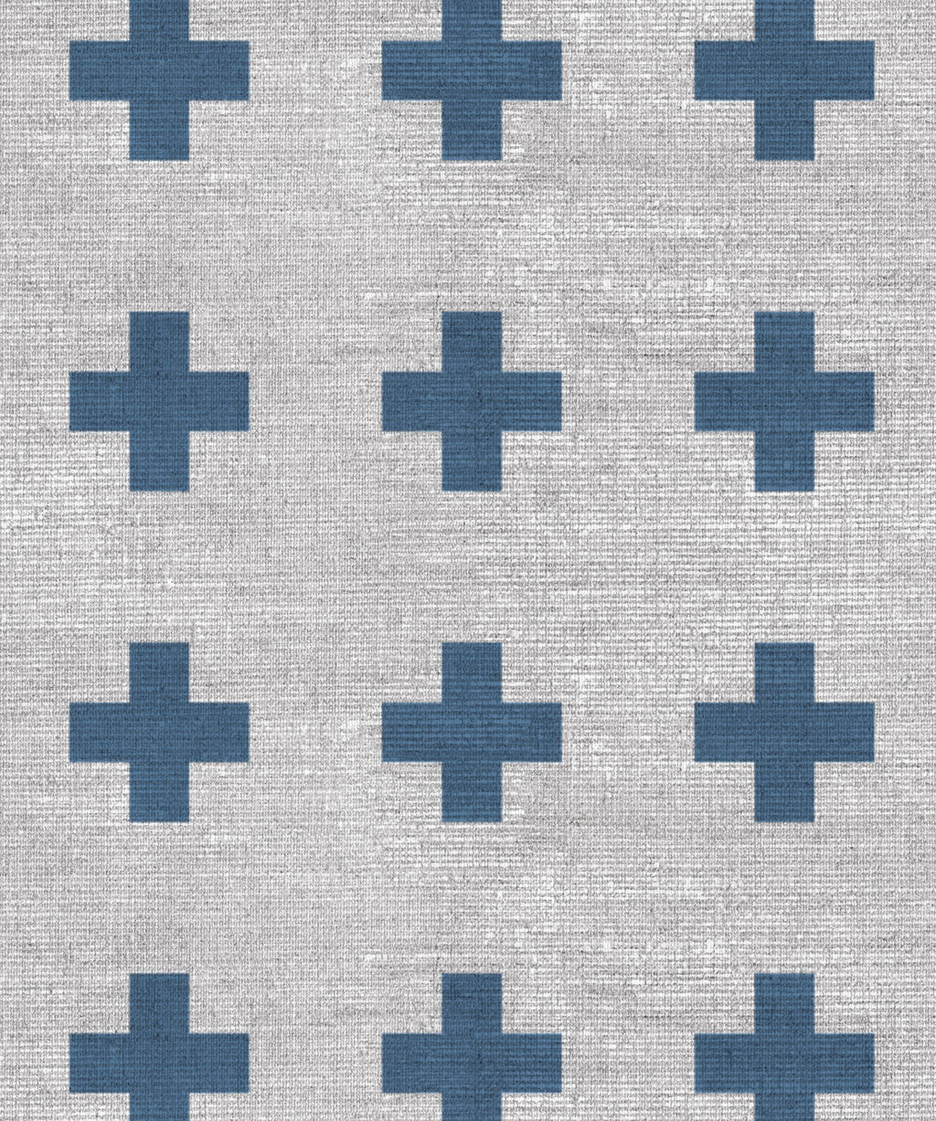 Swiss Linen Wallpaper, Navy