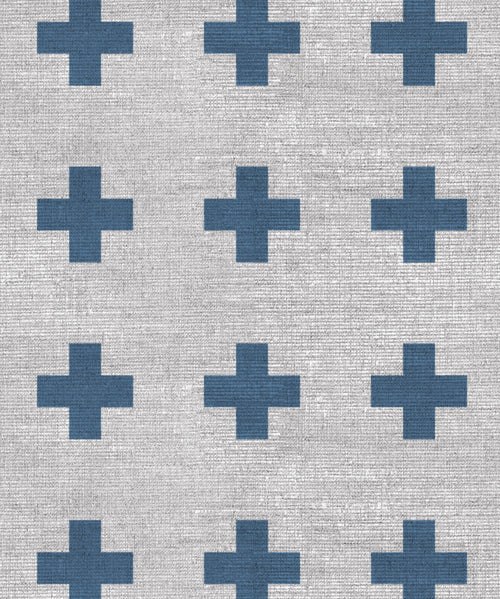 Papel pintado Lino suizo, azul marino