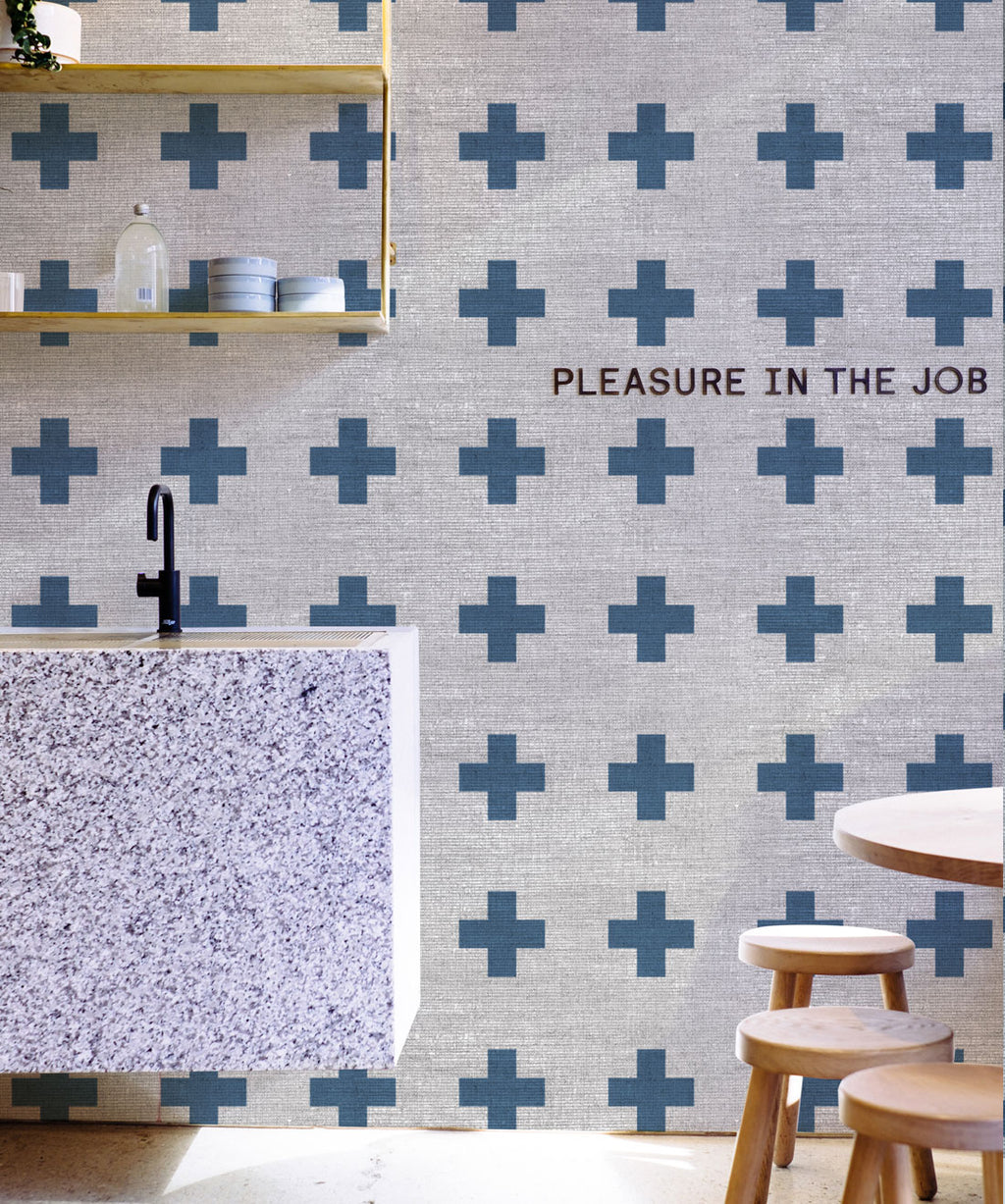 Swiss Linen Wallpaper, Navy