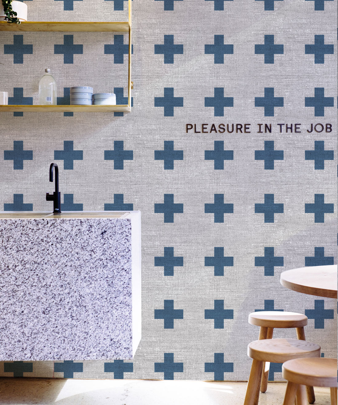 Swiss Linen Wallpaper, Navy