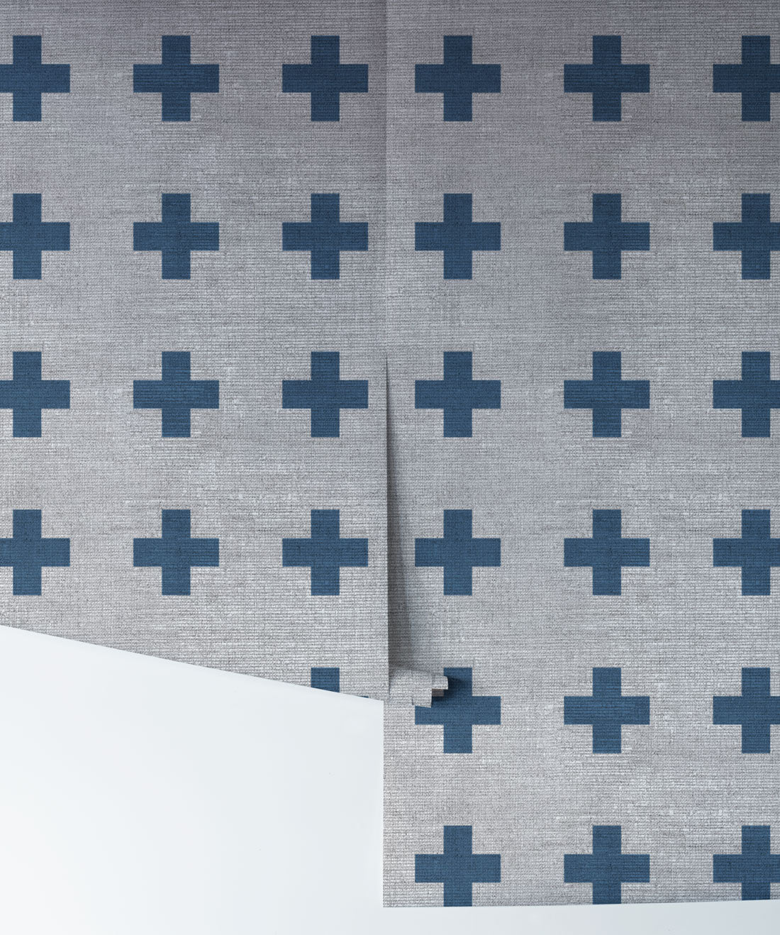 Swiss Linen Wallpaper, Navy