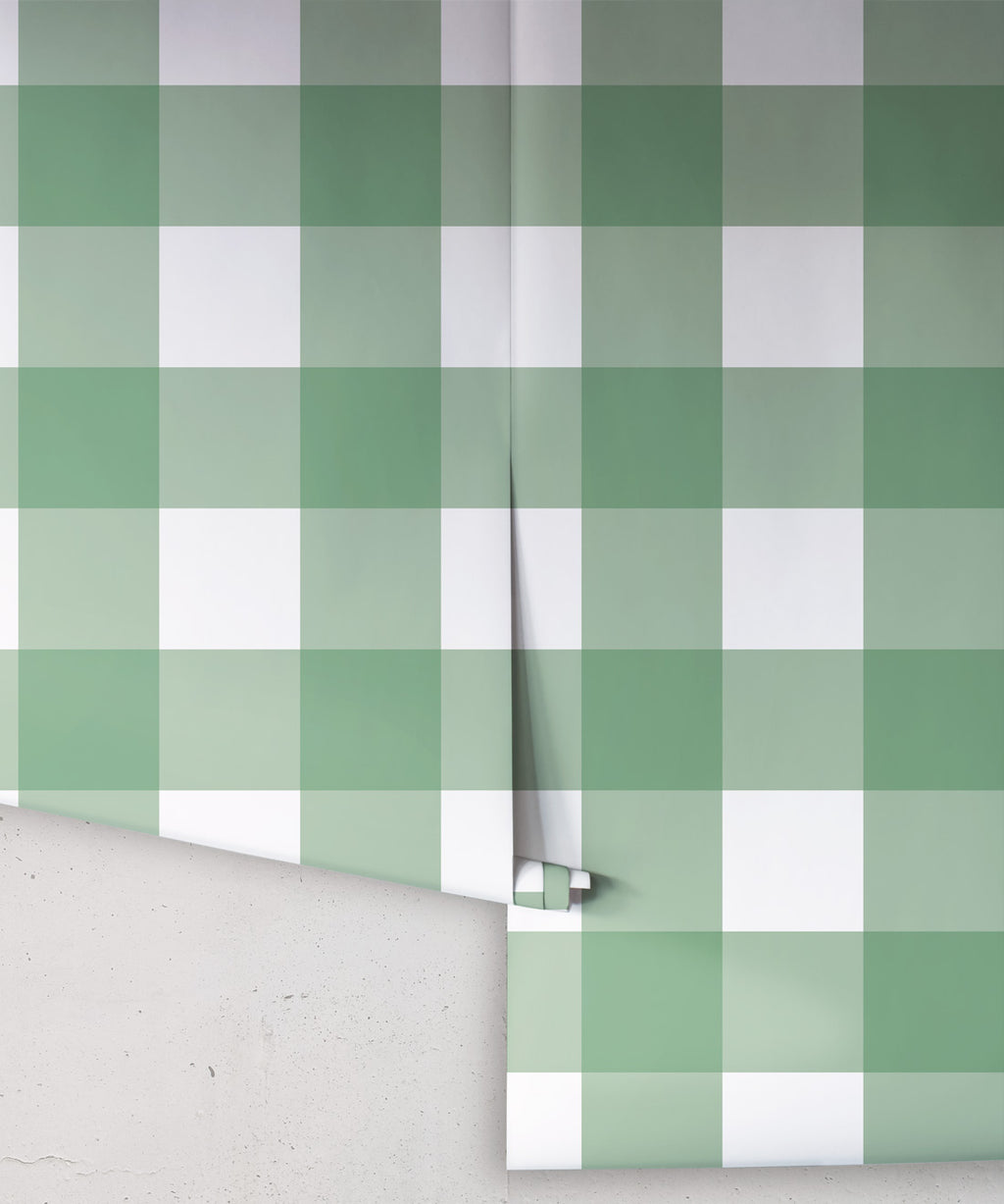 Mel’s Buffalo Check Wallpaper, Green