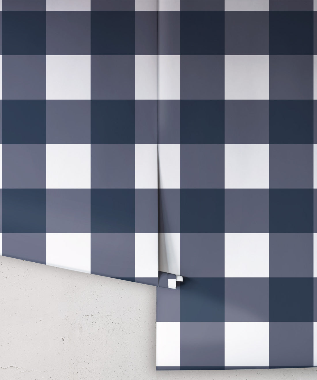 Mel’s Buffalo Check Wallpaper, Navy