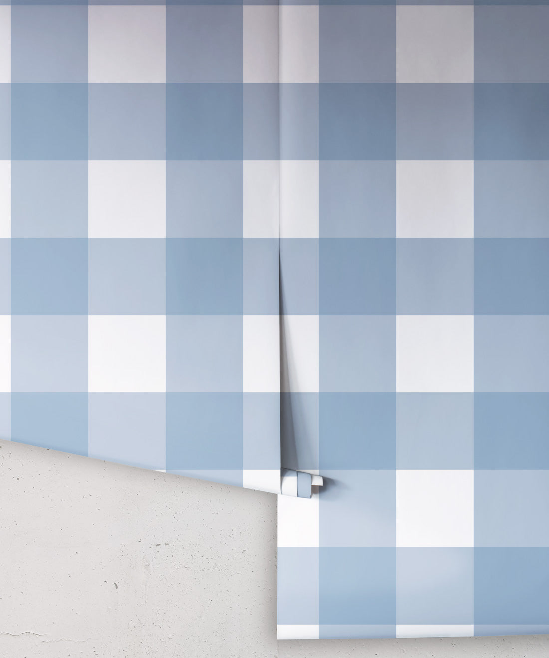 Mel’s Buffalo Check Wallpaper, Pale Blue