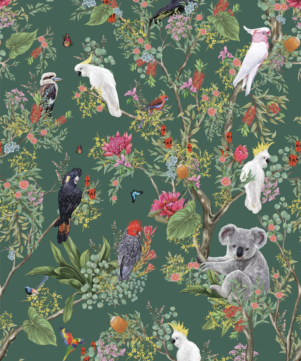 Australia Wallpaper, Antique Green