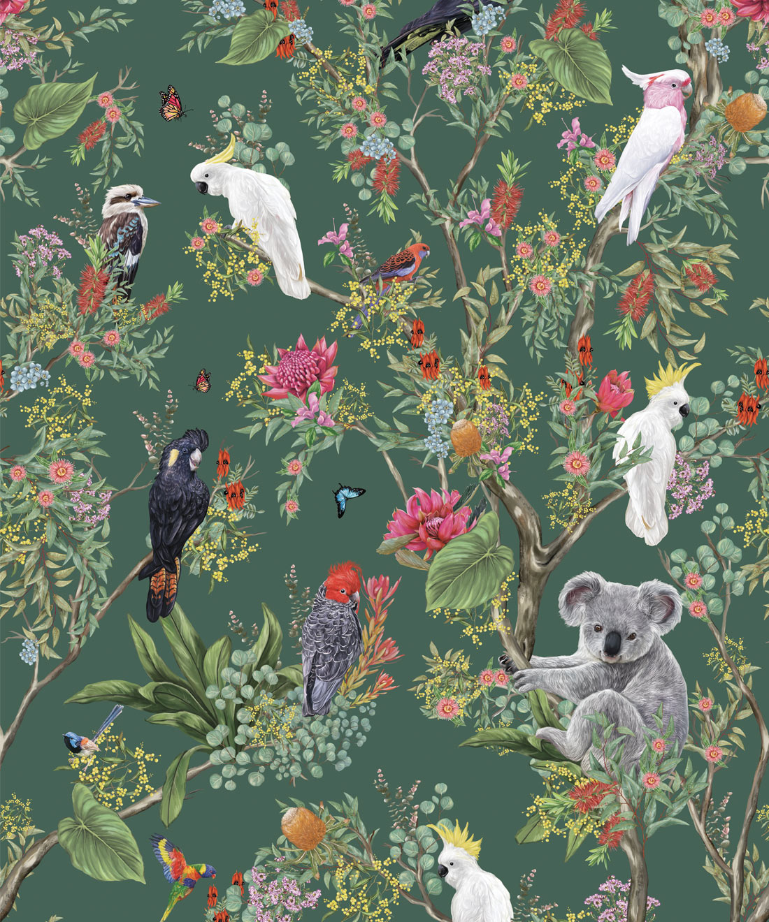 Australia Wallpaper, Antique Green