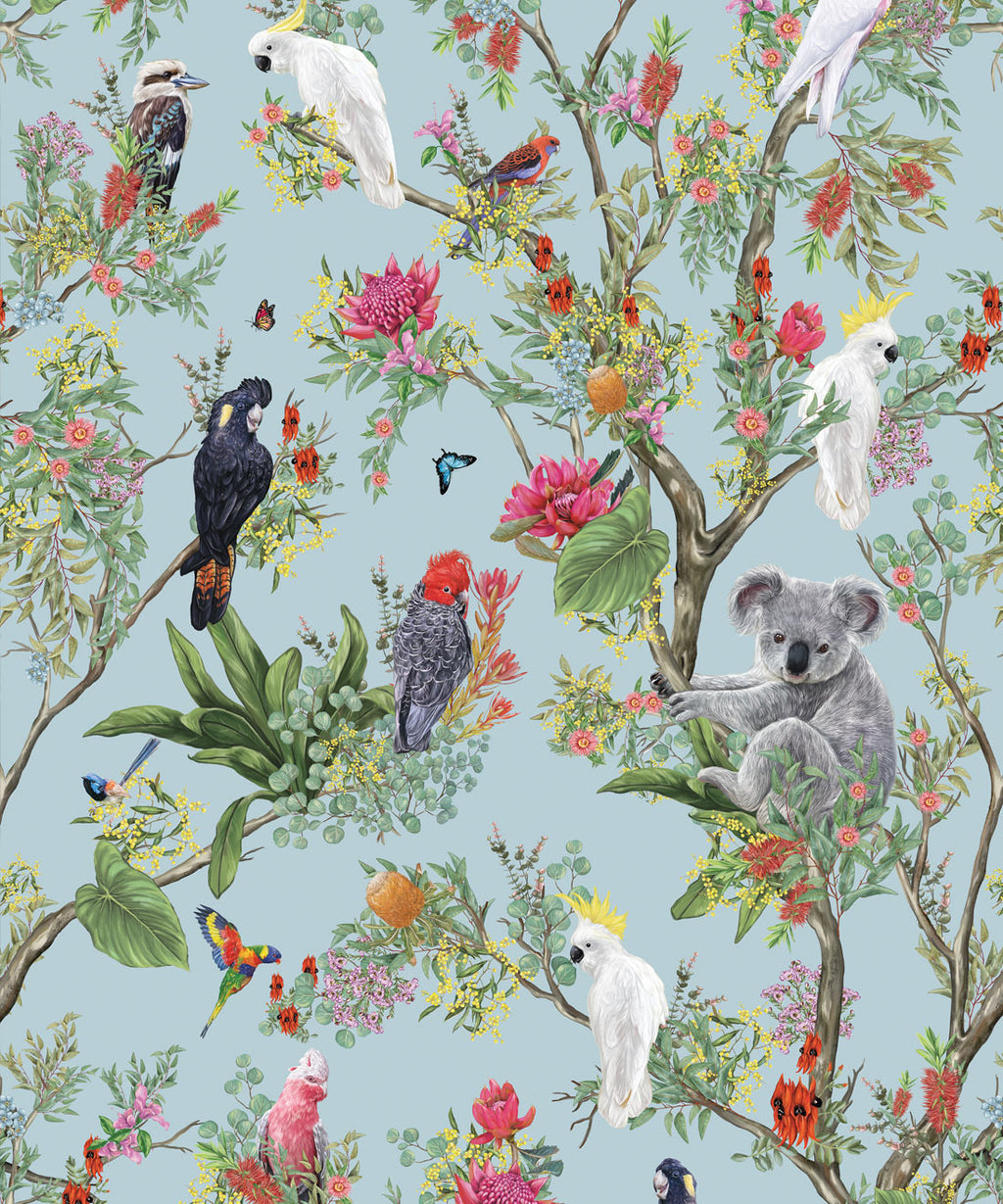 Australia Wallpaper, Powder Blue