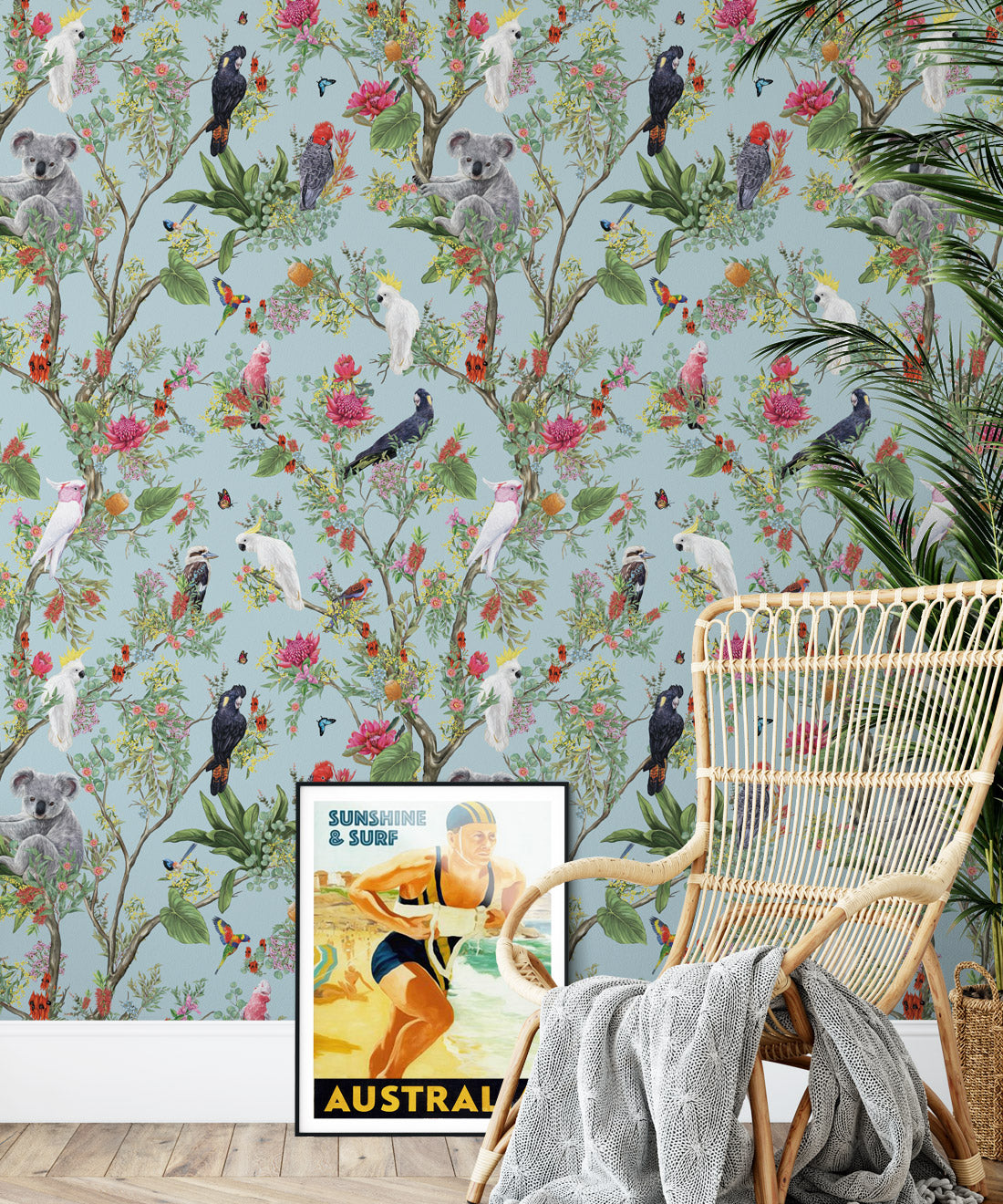 Australia Wallpaper, Powder Blue