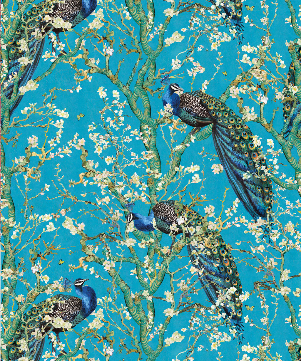 Almond Blossom Wallpaper, Duck Egg