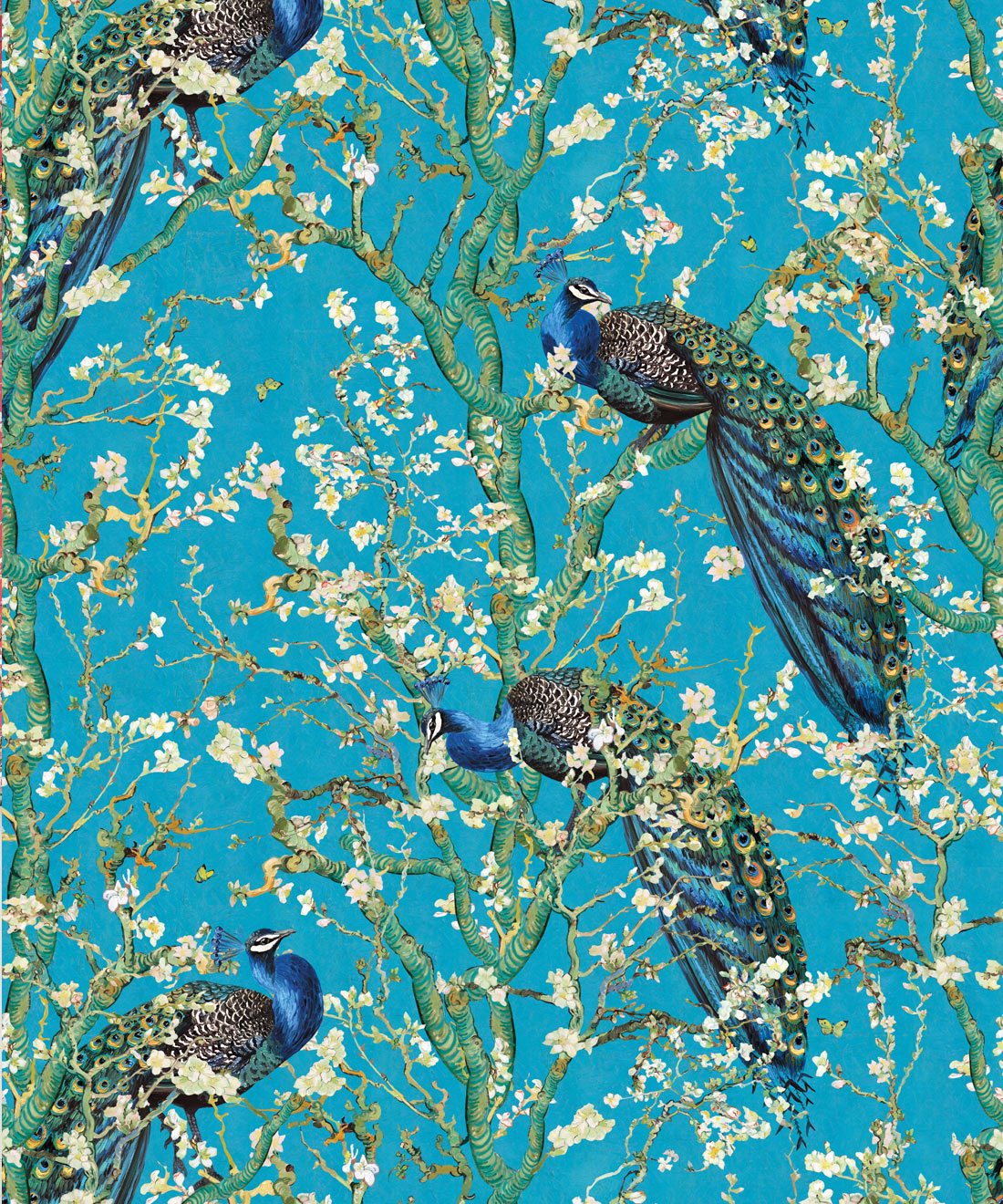 Almond Blossom Wallpaper, Duck Egg