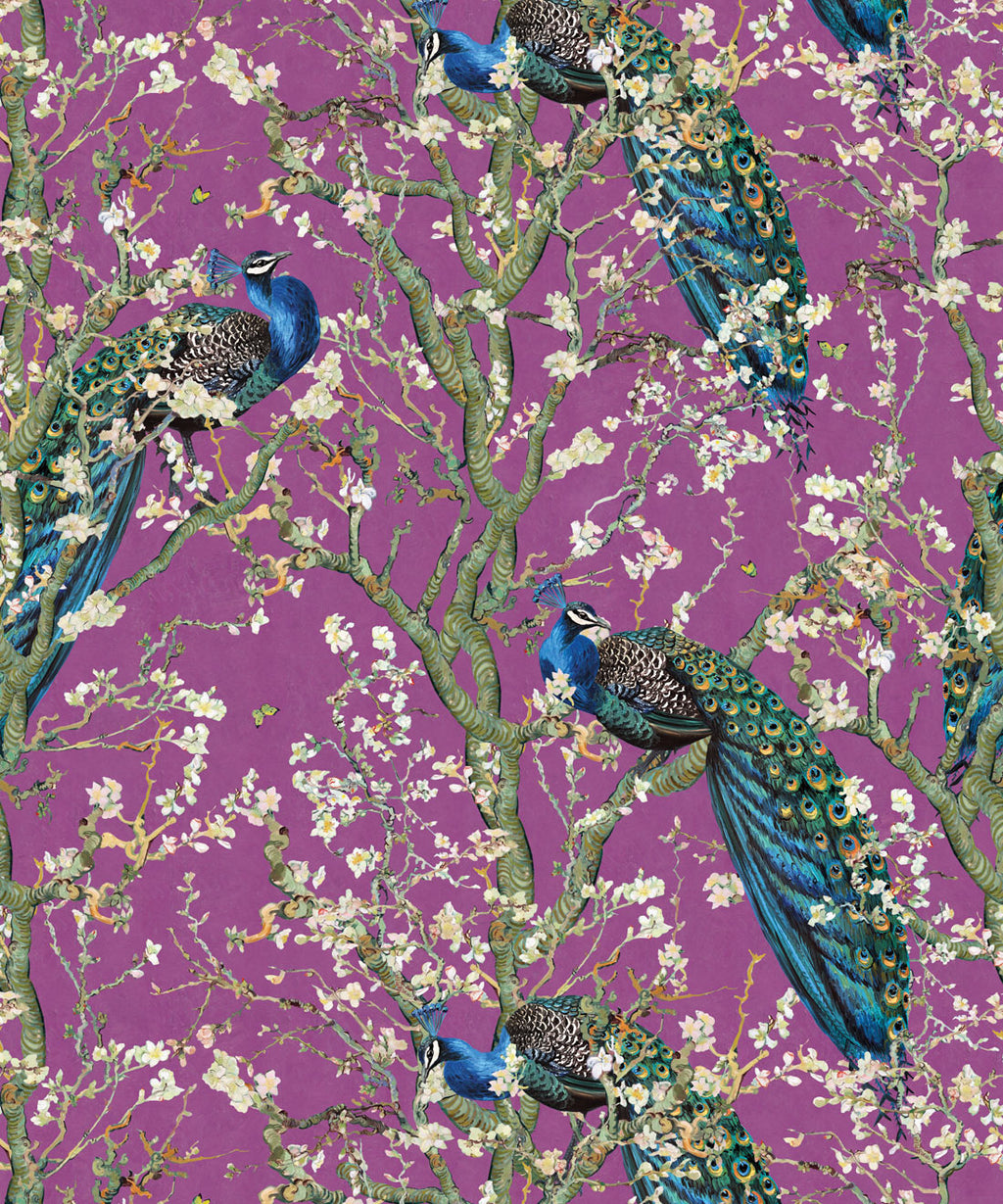 Almond Blossom Wallpaper, Eggplant