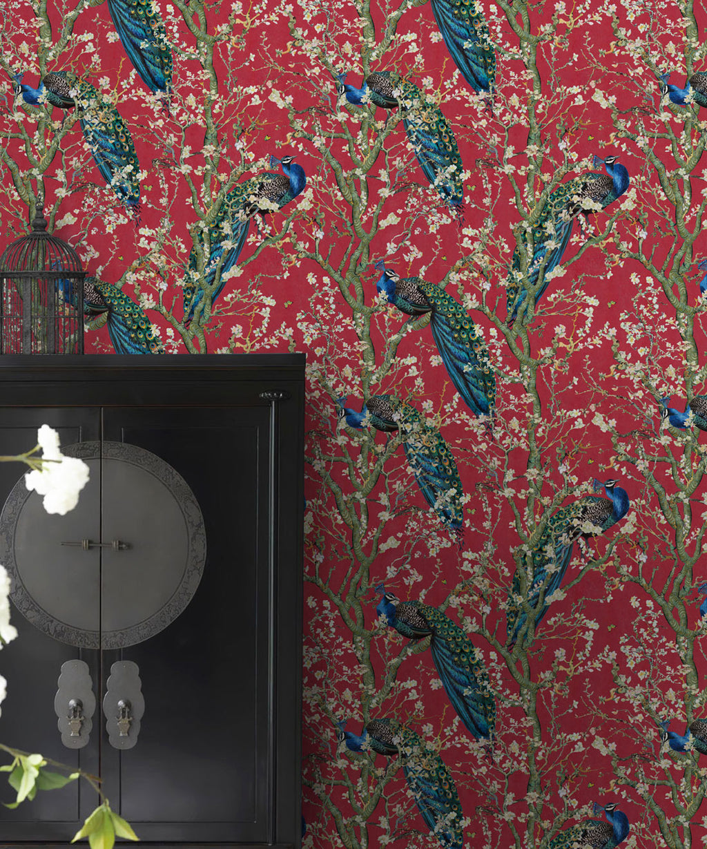 Almond Blossom Wallpaper, Red Lantern
