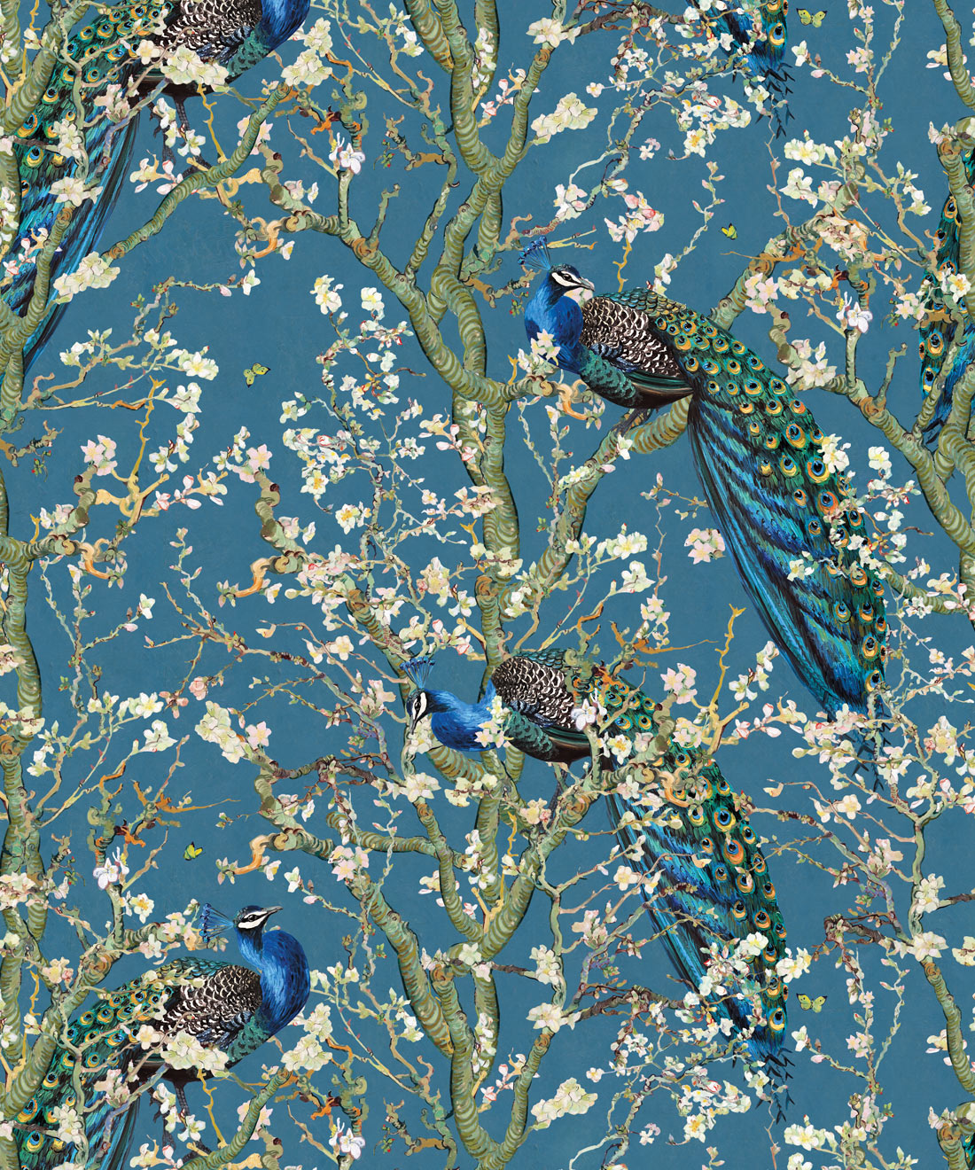 Almond Blossom Wallpaper, Royal Blue