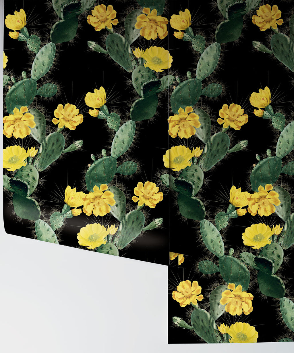 Cactus Wallpaper, Yellow Night