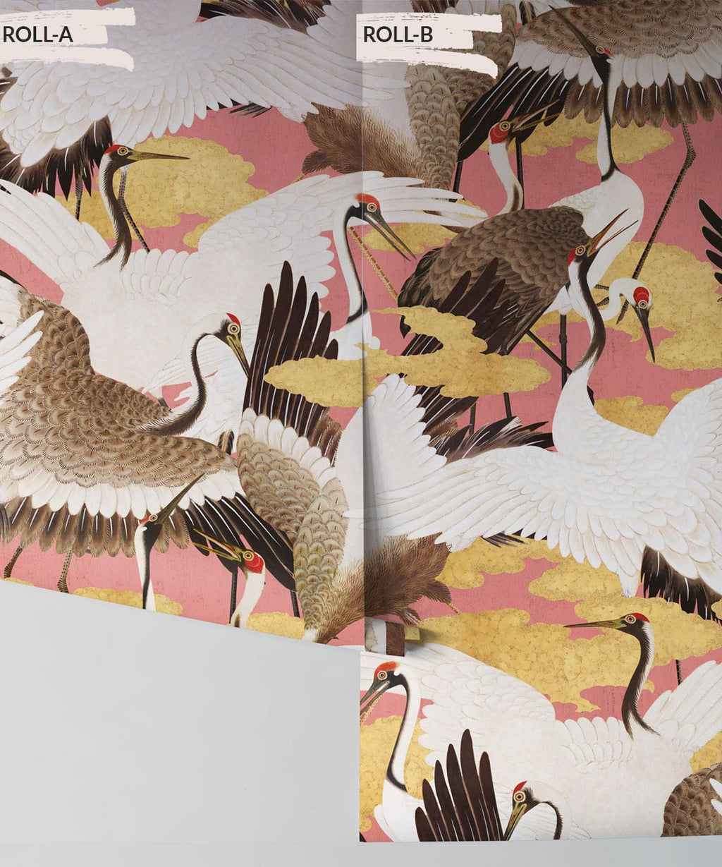 Cranes Wallpaper, Pinku