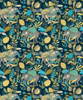 Elephant Wallpaper, Saffron Blue