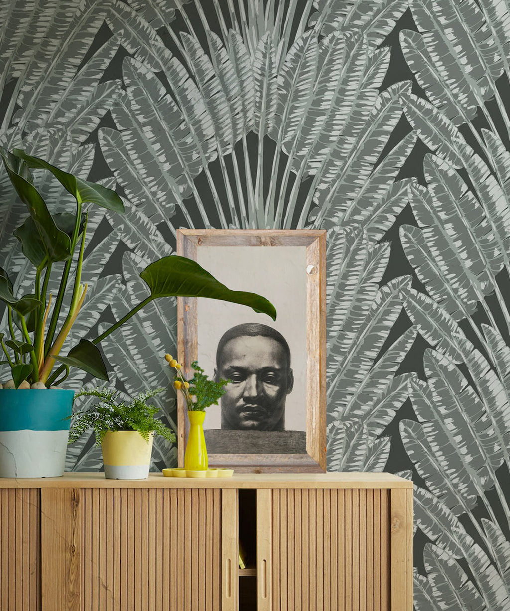Feather Palm Wallpaper, Night Palm