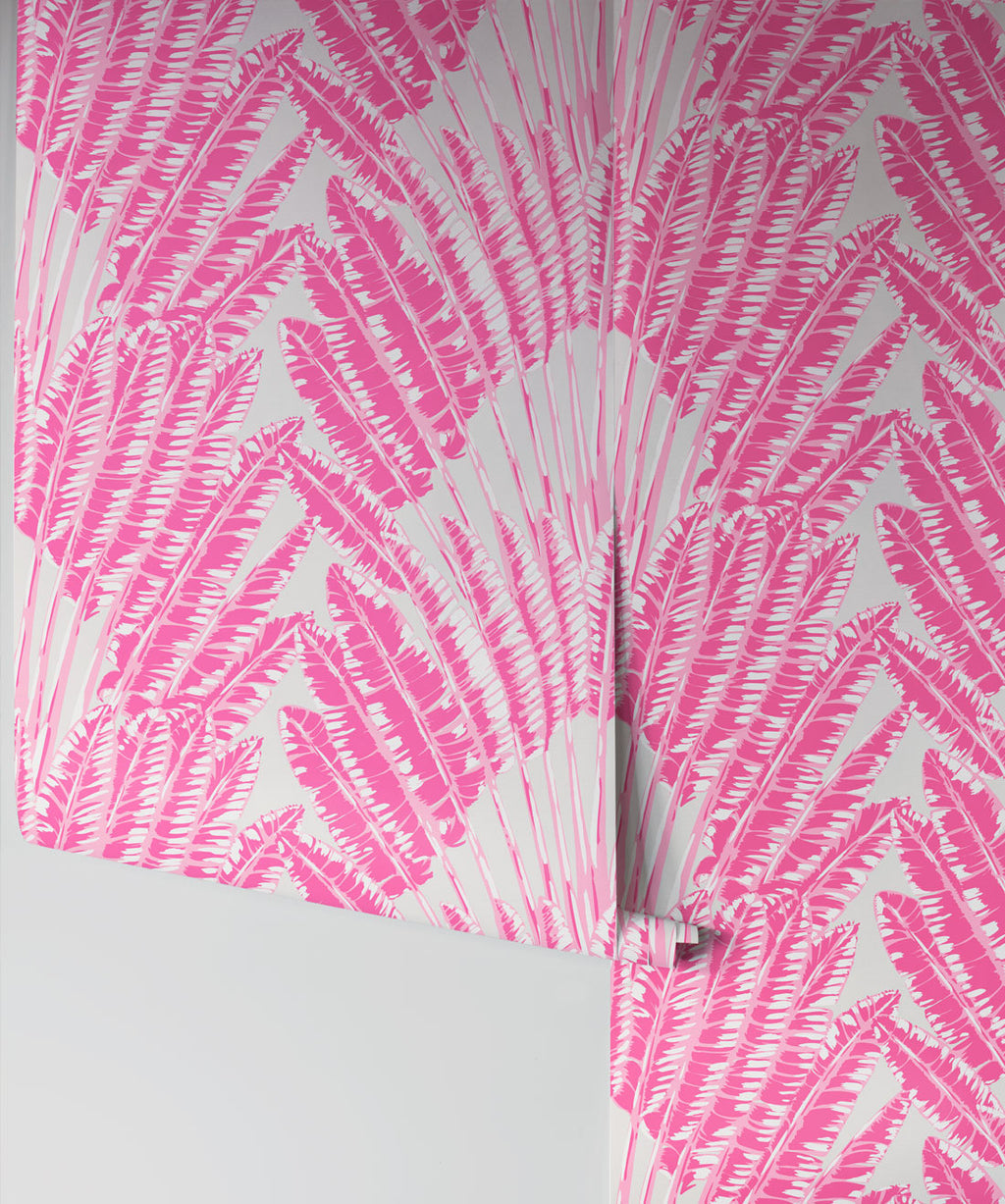Feather Palm Wallpaper, Pink Breeze