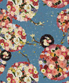 Flower Bomb Wallpaper, Blue