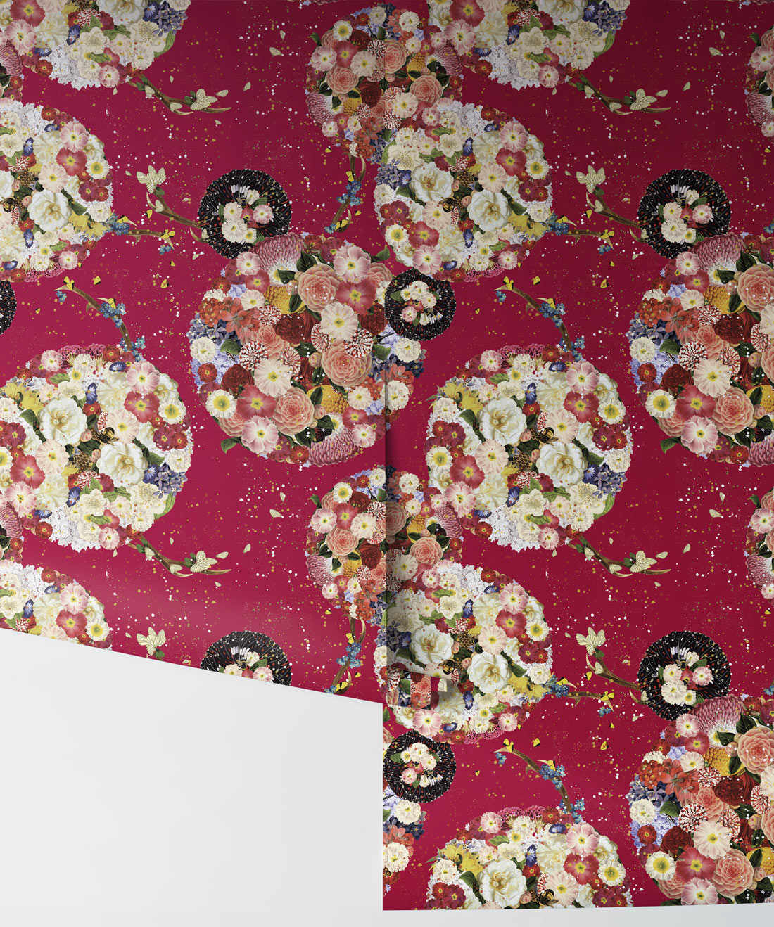 Flower Bomb Wallpaper, Red
