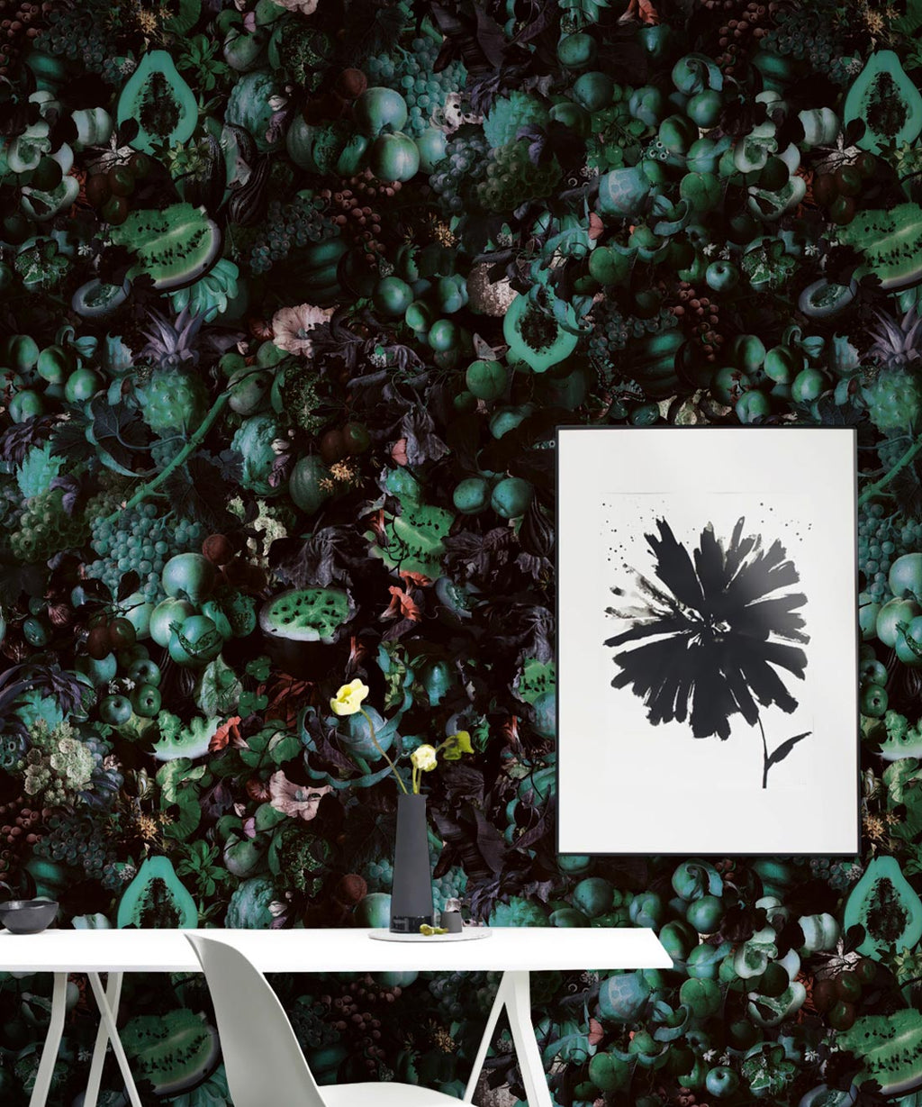 Fruitta Wallpaper, Teal