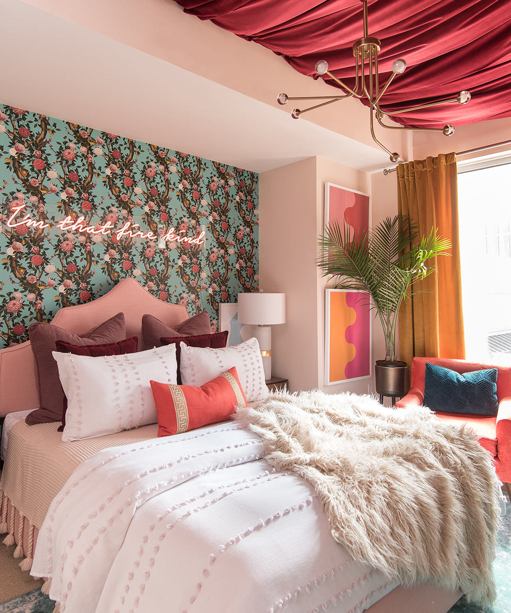 Garden Bloom Wallpaper, Teal