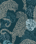 Leopard Wallpaper, Cobalt