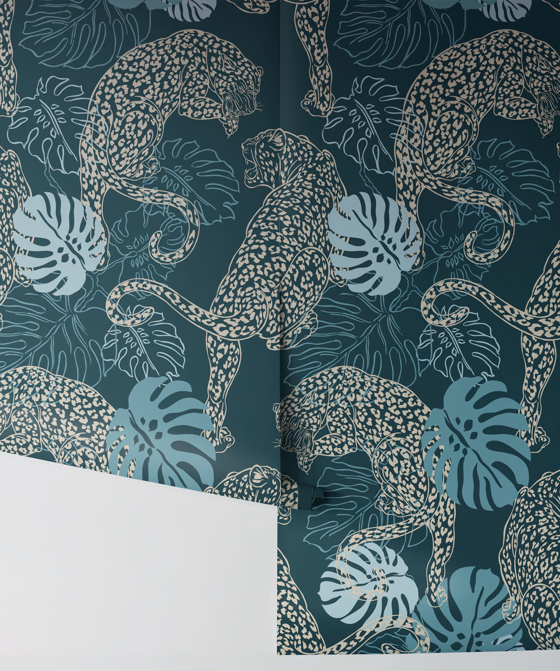 Leopard Wallpaper, Cobalt