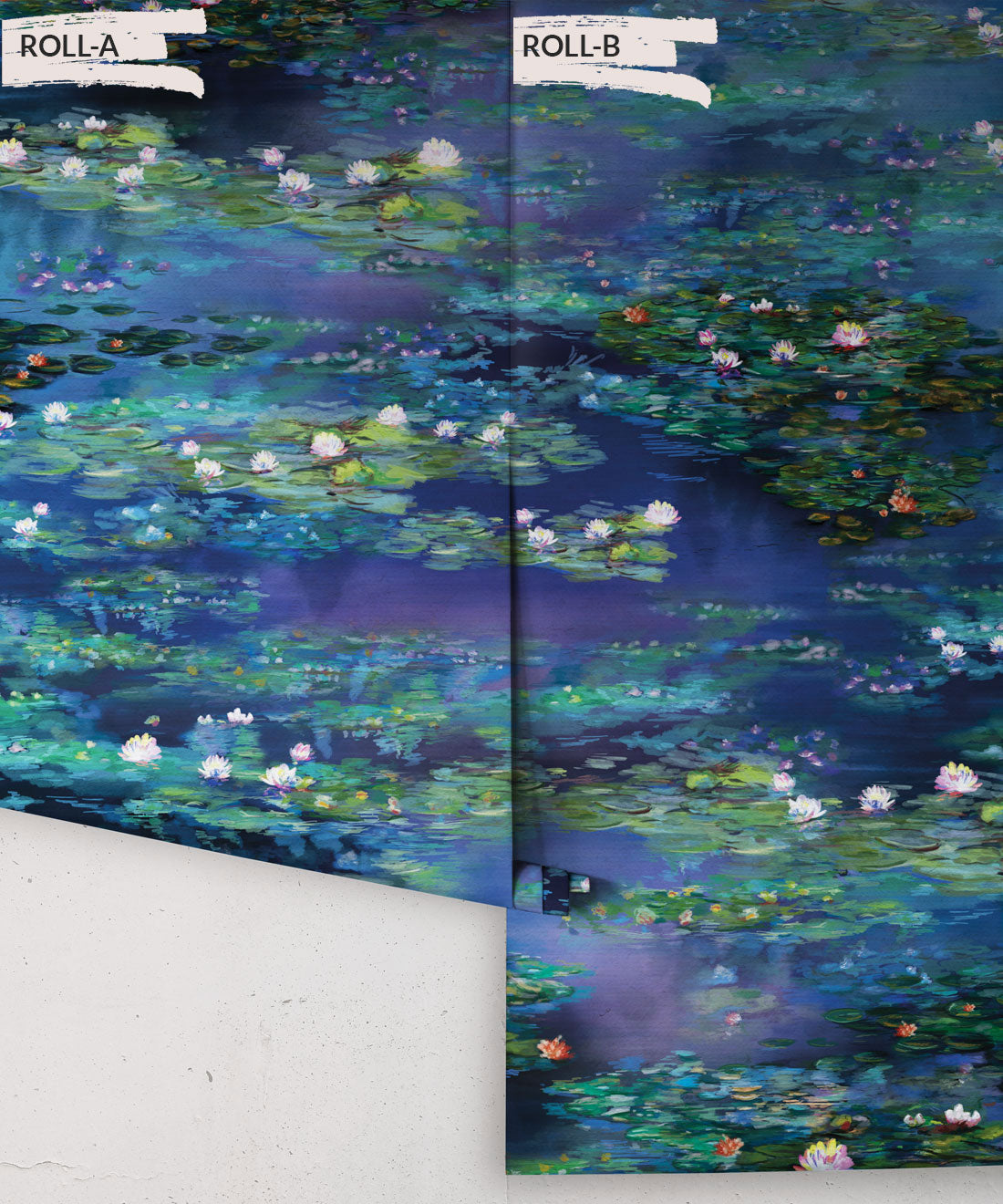Water Lillies Wallpaper, Blue