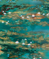 Water Lillies Wallpaper, Teal