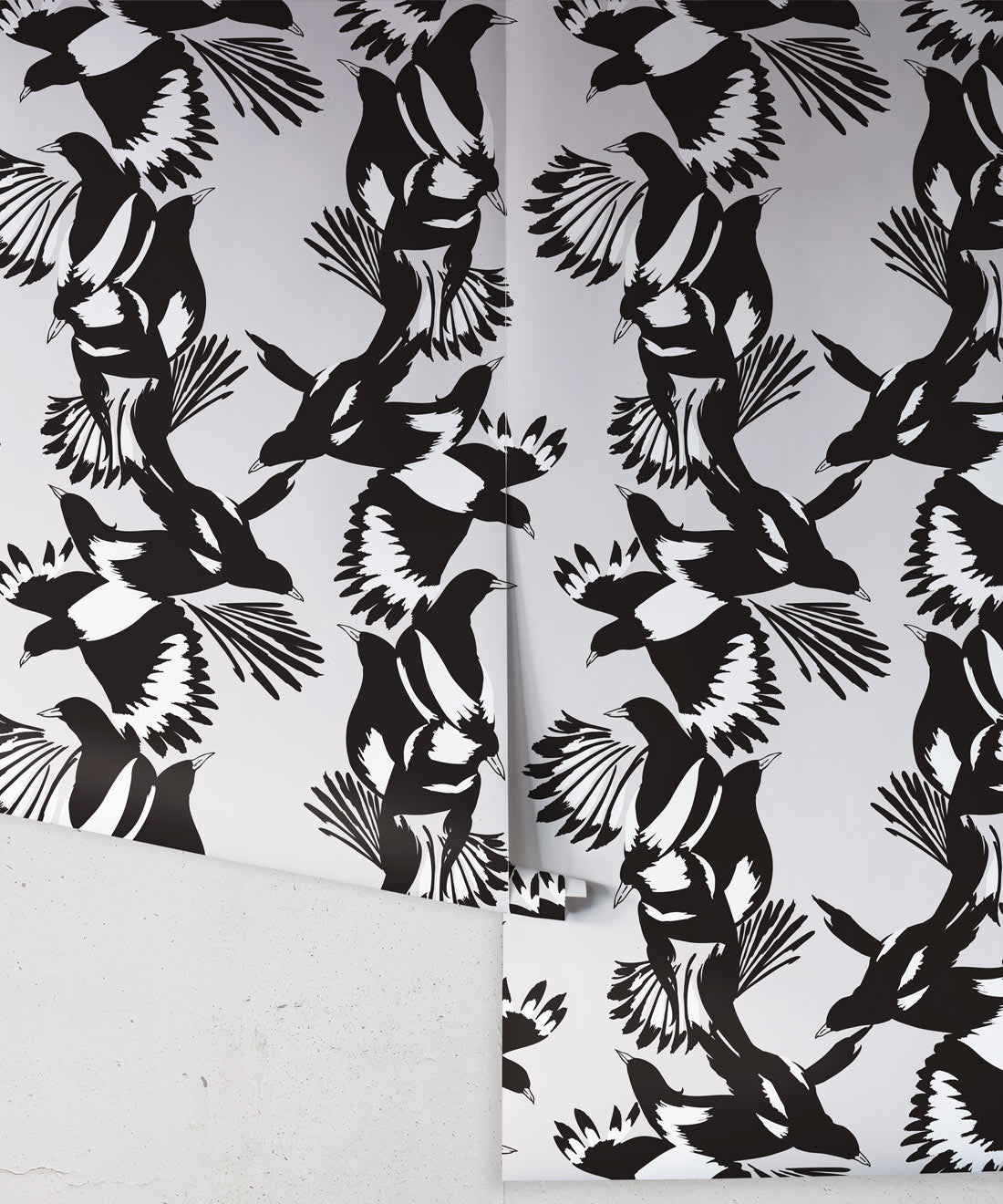 Magpie Wallpaper, Black & White