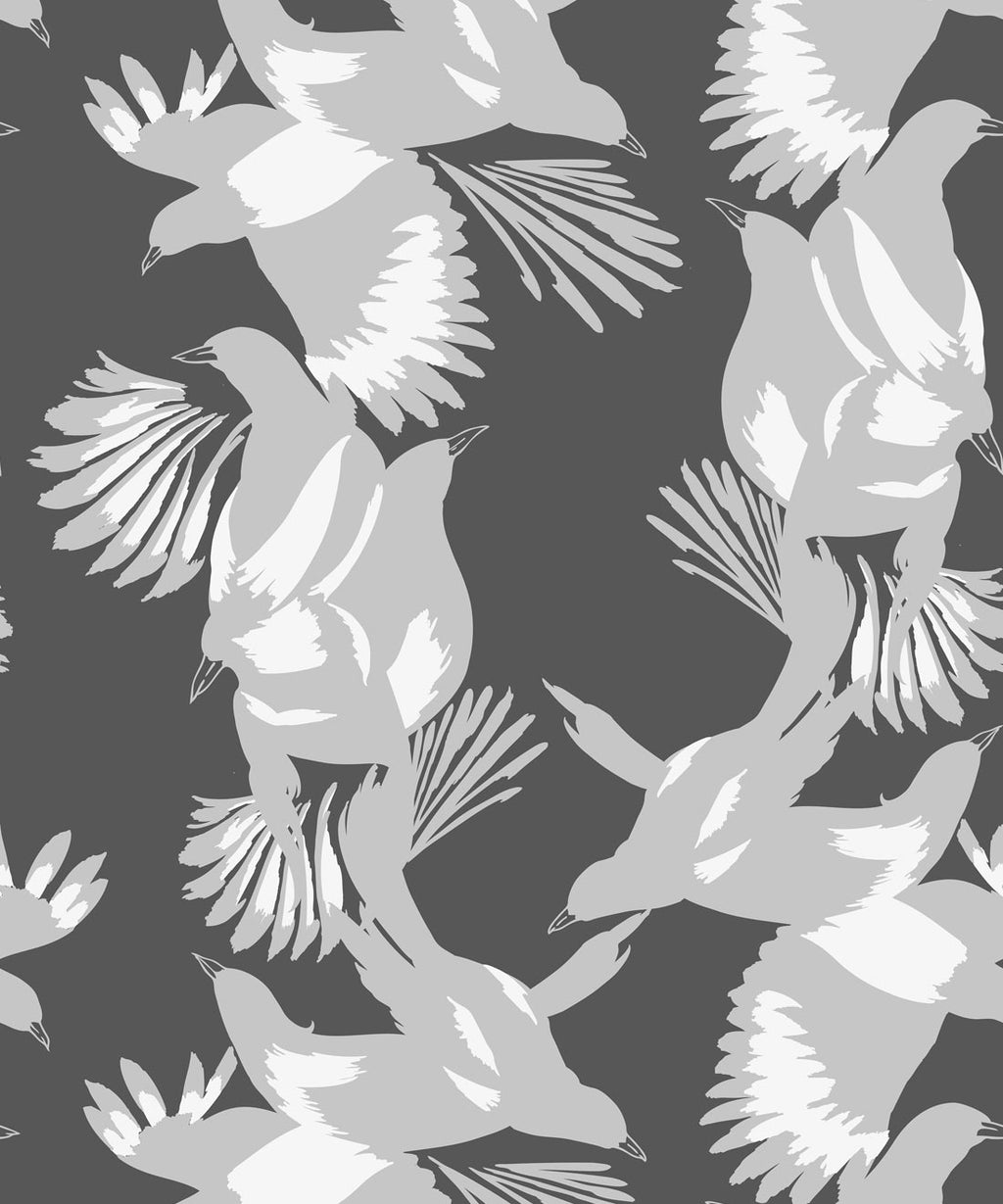 Magpie Wallpaper, Slate