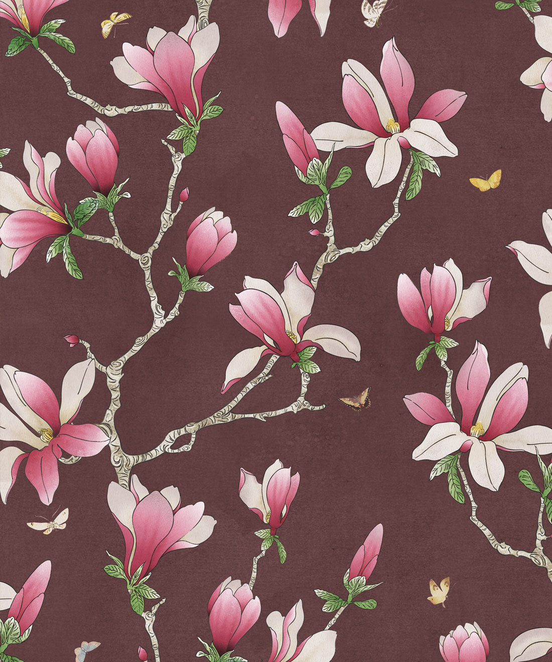 Magnolia Wallpaper, Plum
