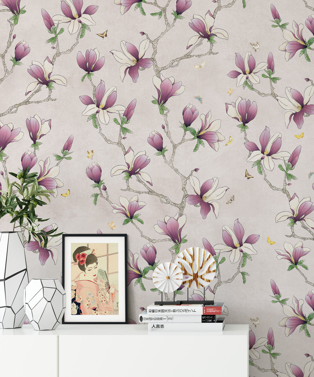Magnolia Wallpaper, Violet