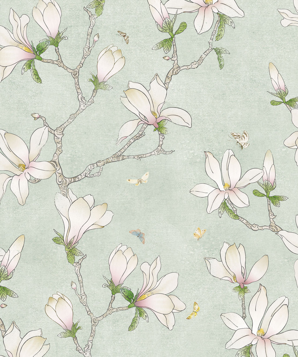 Magnolia Wallpaper, White