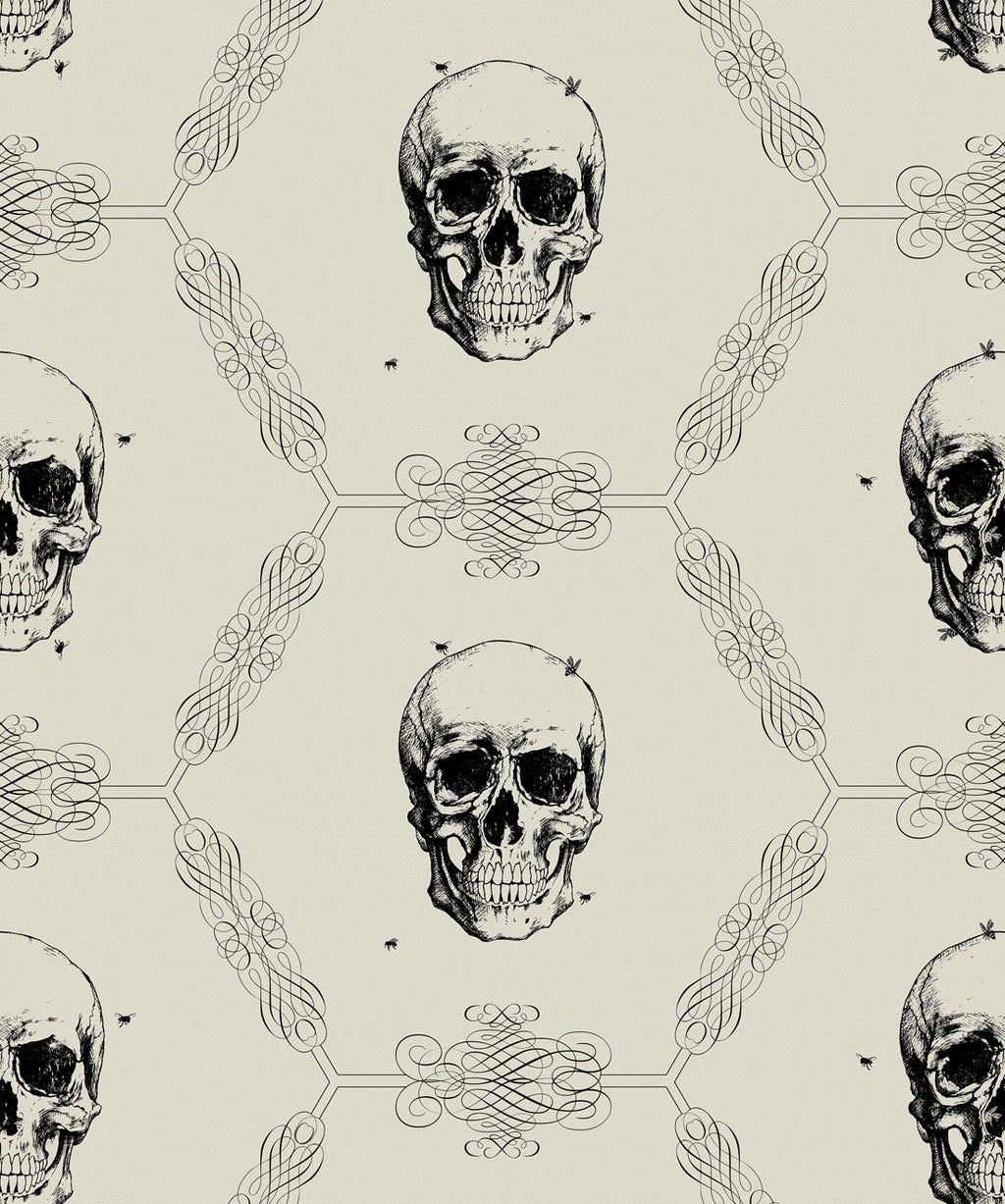 Skull & Bee Wallpaper, Bone