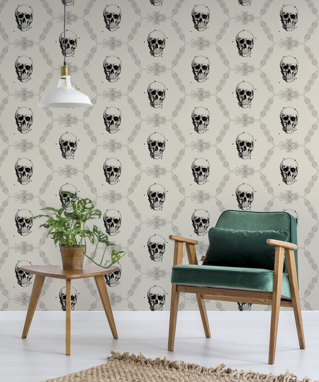 Skull & Bee Wallpaper, Bone