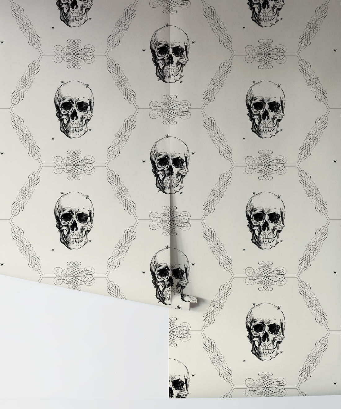 Skull & Bee Wallpaper, Bone