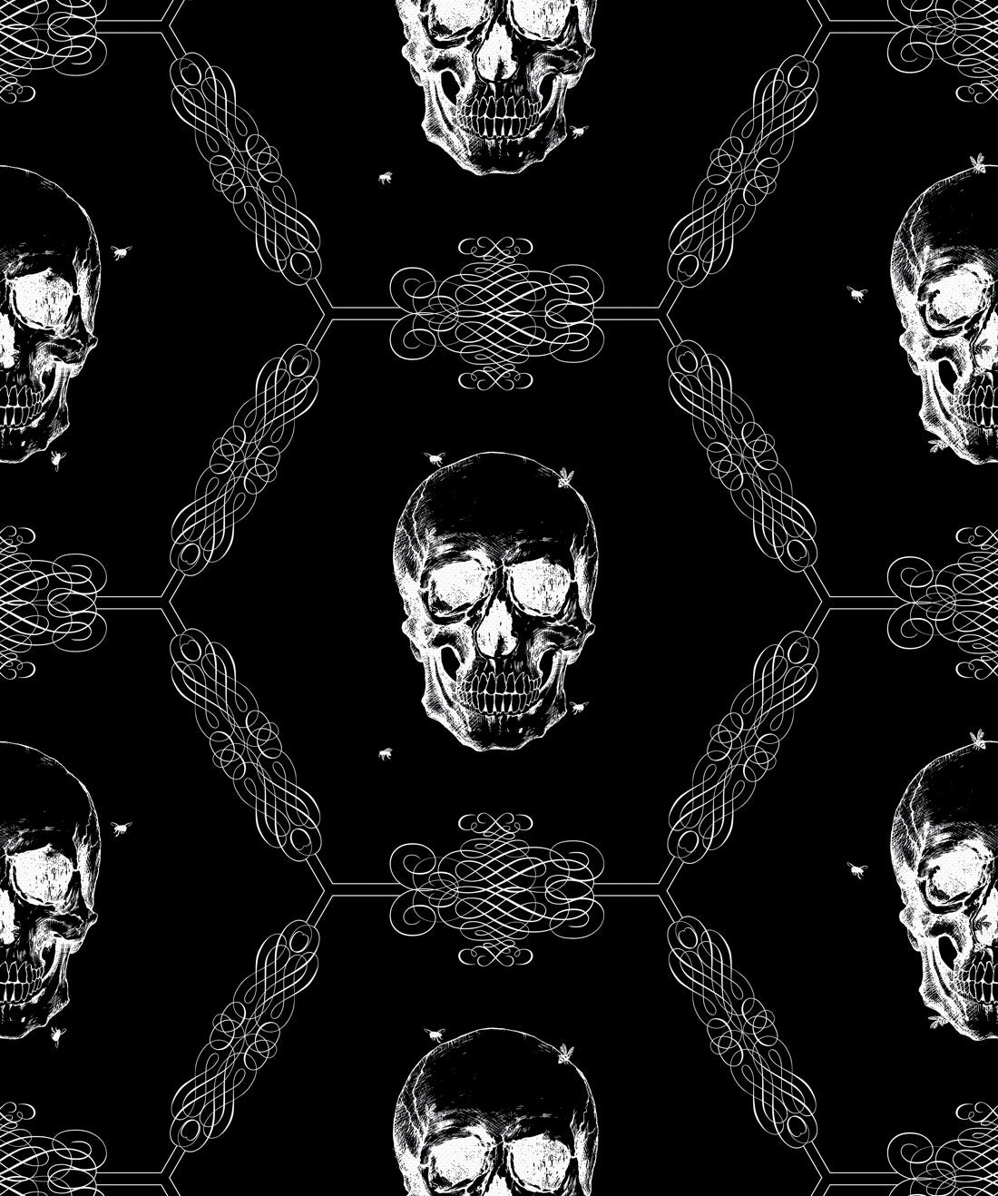 Skull & Bee Wallpaper, Night