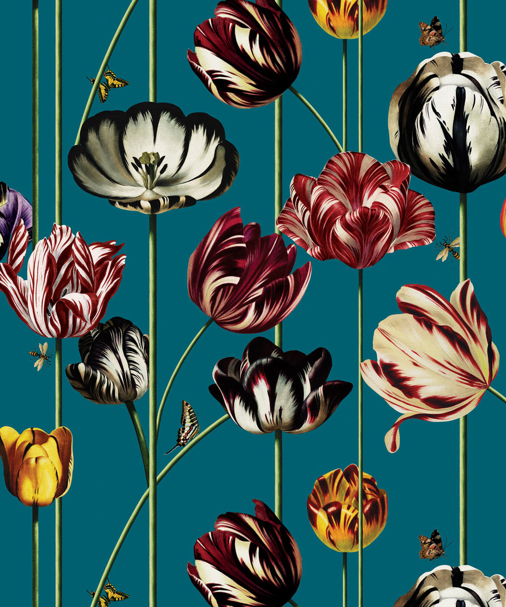 Tulipa Wallpaper, Blue