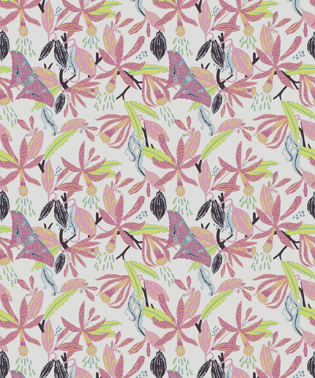 Vanilla Moth Wallpaper, Purple Dew