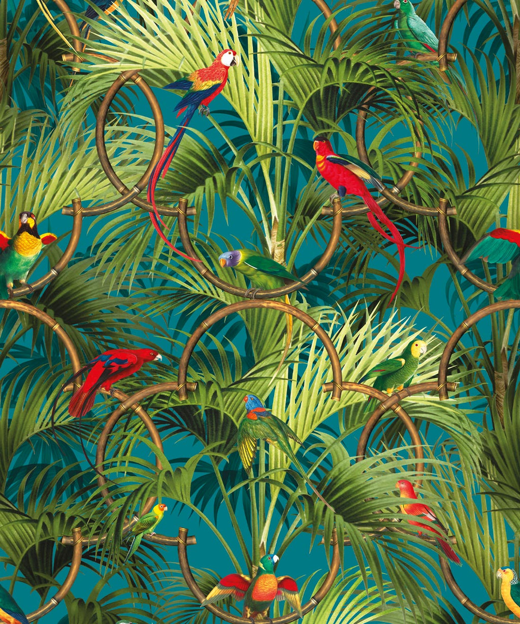 Copacabana Wallpaper, Oxford Blue