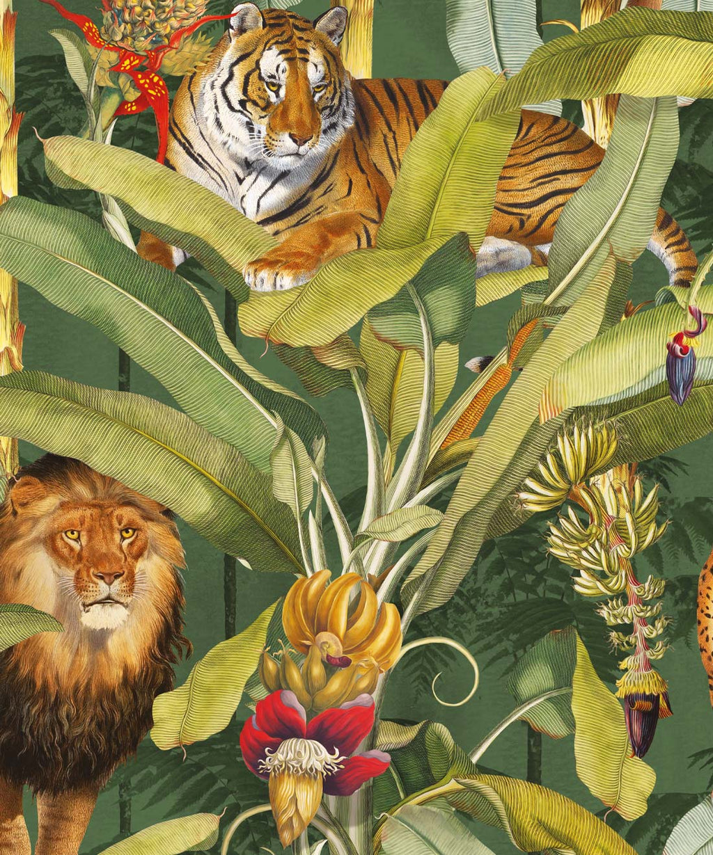 Felis Wallpaper, Jungle Green