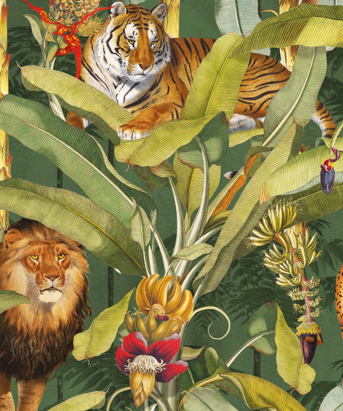 Felis Wallpaper, Jungle Green