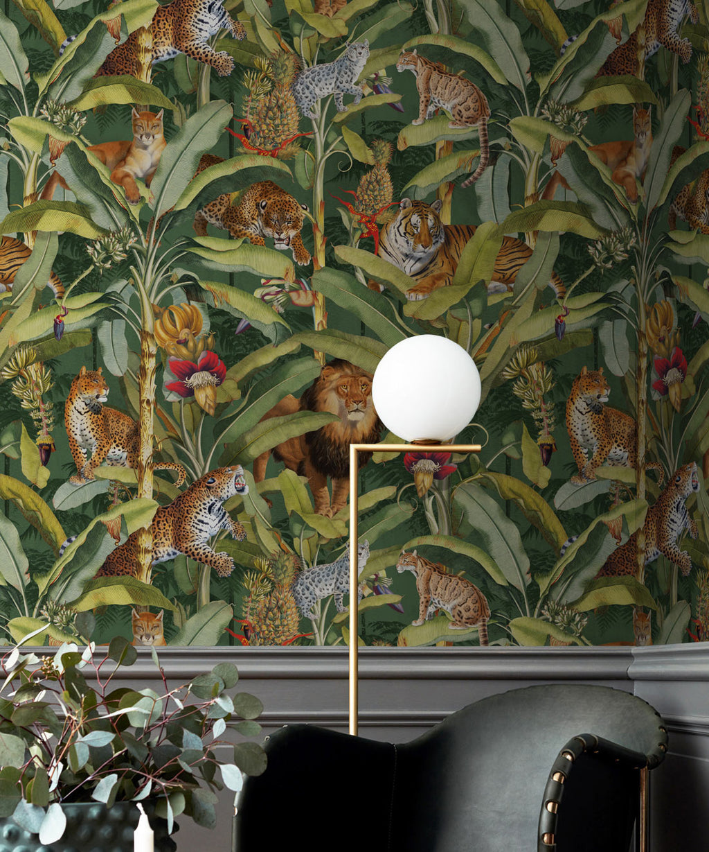 Felis Wallpaper, Jungle Green